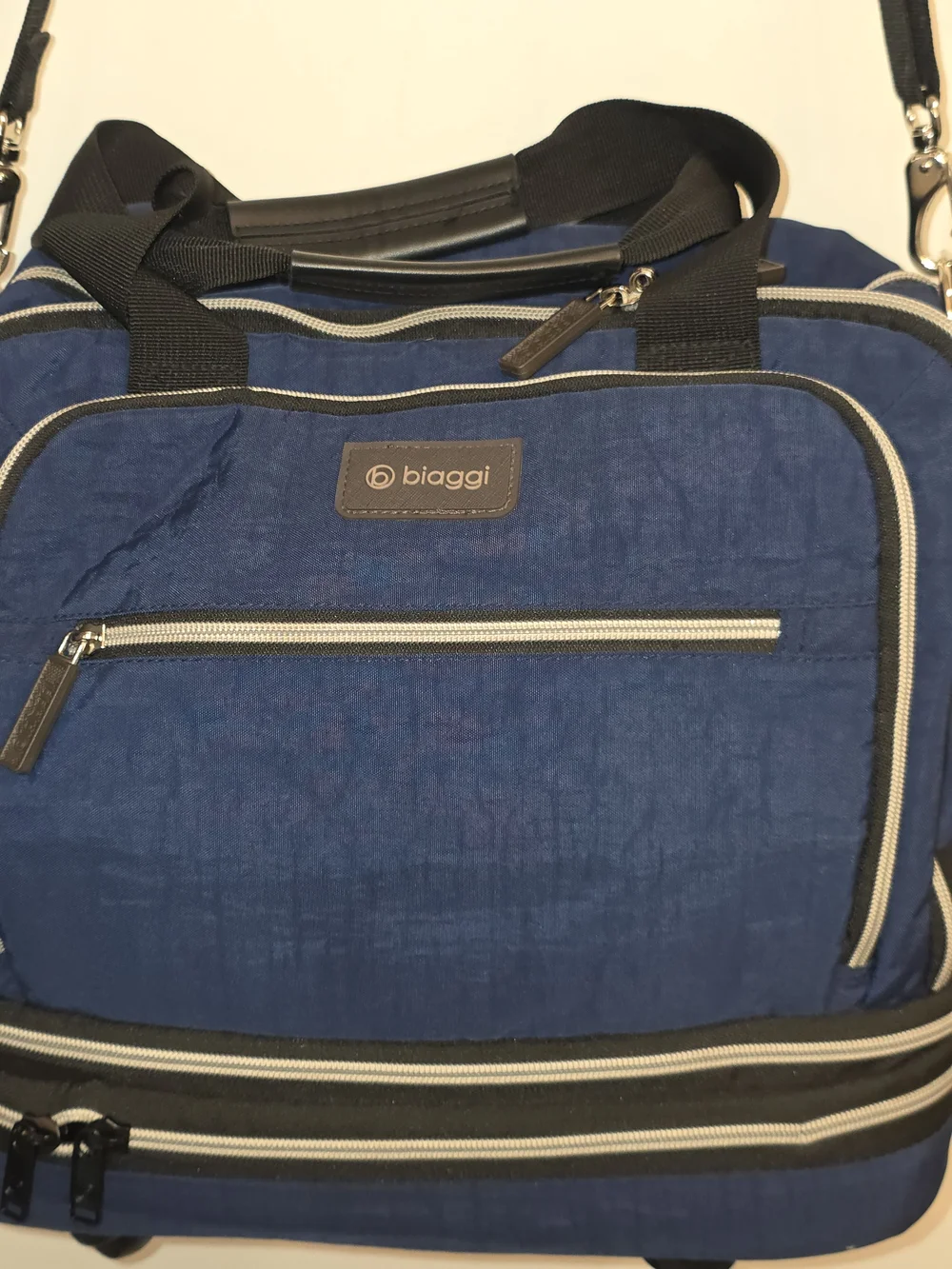 Biaggi Navy Rolling Travel Duffle with Shoulder Strap